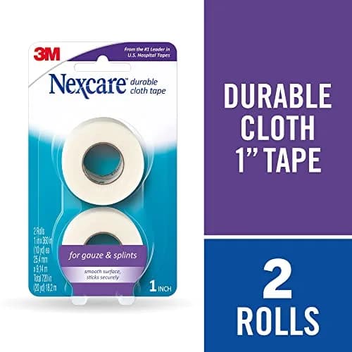 Nexcare Durable Cloth Tape 2.54 cm (1 in) x 27.4 m (10 Yds) Rolls | Strong Adhesive for Bulky Dressings thumbnail 2