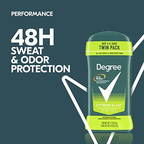 Degree Men Original Protection Antiperspirant Deodorant Extreme Blast Twin Pack 5.4 oz (153 g) | 48-Hour Sweat and Odor Protection thumbnail 3