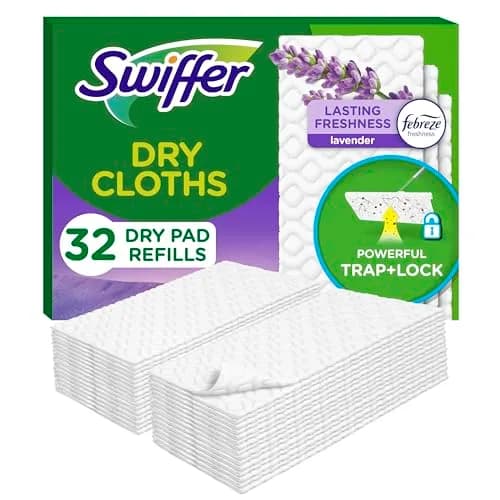 Swiffer Sweeper Dry Sweeping Pad Refills with Febreze Lavender Vanilla & Comfort Scent, 32 Count | Traps & Locks Dirt for Multi-Surface Floors thumbnail 1