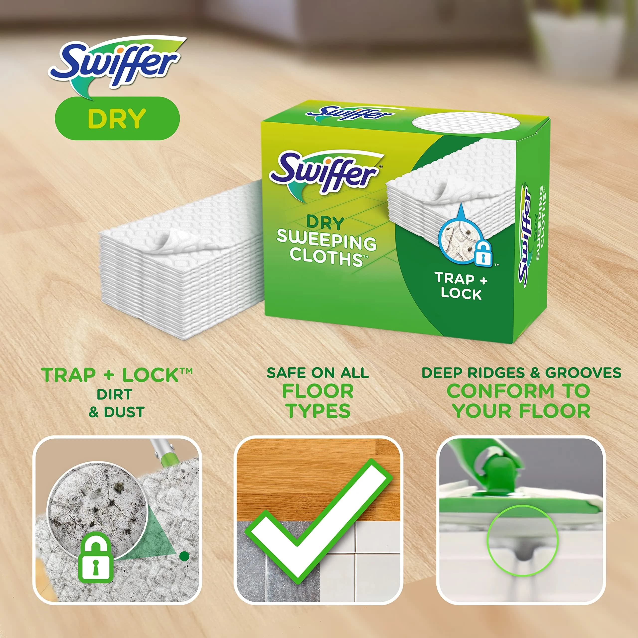 Swiffer Sweeper Dry Sweeping Pad Refills with Febreze Lavender Vanilla & Comfort Scent, 32 Count | Traps & Locks Dirt for Multi-Surface Floors - view 2