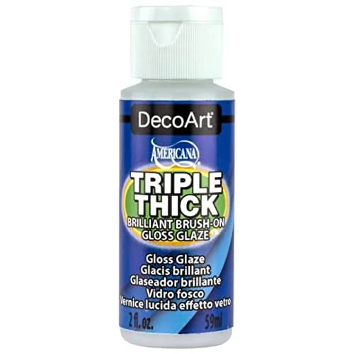 DecoArt Triple Thick Brilliant Brush-On Gloss Glaze 2oz | High-Gloss Protective Finish for Crafts thumbnail 1