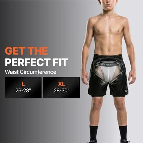 Shock Doctor Core Supporter for Boys with BioFlex Cup | Athletic Groin Protector in White (X-Large) thumbnail 5