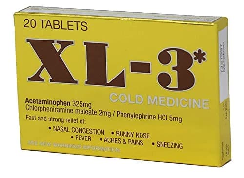 XL-3 Cold Medicine Tablets 20 Ct | Fast Relief for Nasal Congestion & Fever thumbnail 3