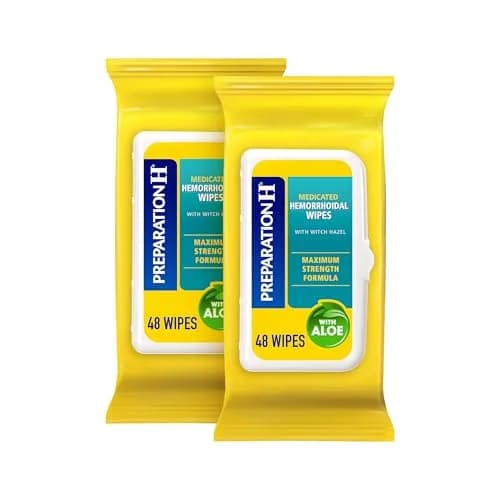 Preparation H Hemorrhoid Flushable Wipes with Witch Hazel 96 Count | FDA Approved Medication thumbnail 1