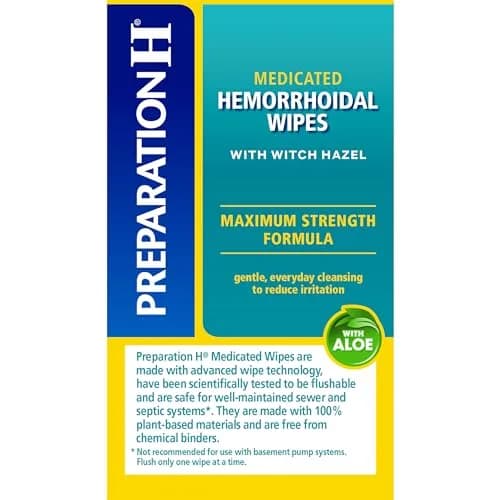 Preparation H Hemorrhoid Flushable Wipes with Witch Hazel 96 Count | FDA Approved Medication thumbnail 9
