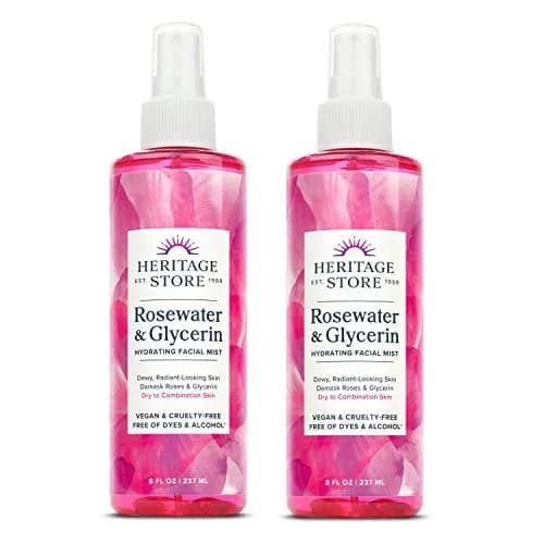 Heritage Store Rosewater with Glycerin | 8 Fl Oz Mist for Skin & Hair | Vegan, Natural, Hydrating thumbnail 1