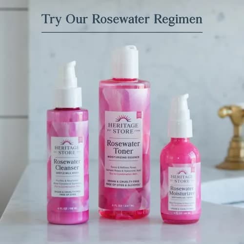 Heritage Store Rosewater with Glycerin | 8 Fl Oz Mist for Skin & Hair | Vegan, Natural, Hydrating thumbnail 6
