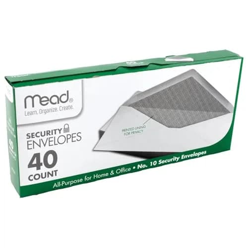Mead #10 Envelopes Letter Size 4-1/8" x 9-1/2" | Privacy Security Lining thumbnail 4