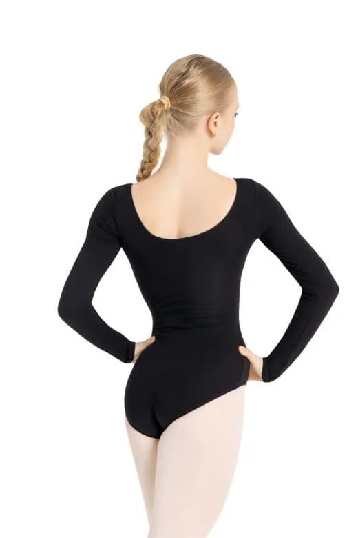 Capezio Women's Cotton Classic Long Sleeve Leotard,Black,Small thumbnail 3