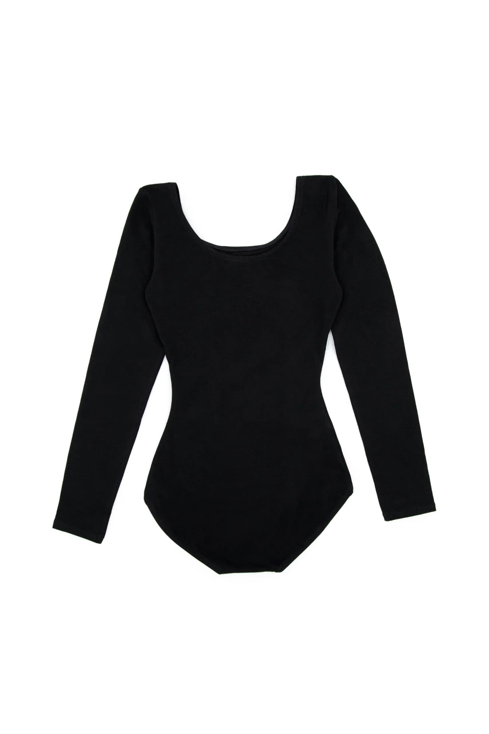 Capezio Women's Cotton Classic Long Sleeve Leotard,Black,X-Large thumbnail 1