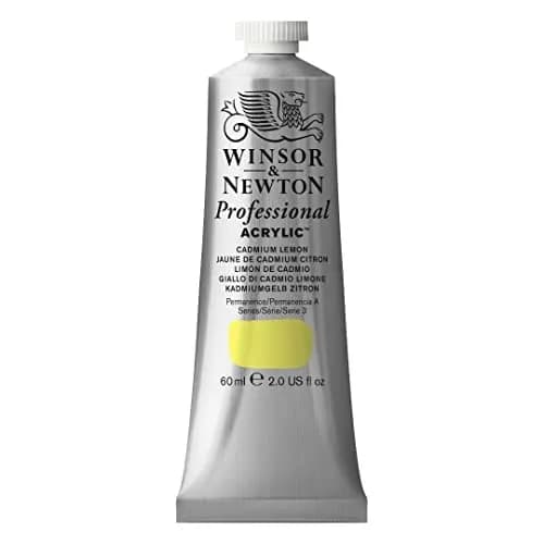 Winsor & Newton Professional Acrylic Paint Cadmium Lemon 60ml (2 Fl Oz) | ASTM D4236 Certified Opaque - main product image