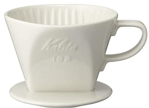 Kalita 102 Ceramic Dripper White | Classic Pour Over Coffee Maker with 8oz Capacity thumbnail 1