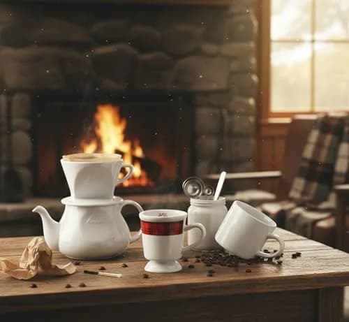Kalita 102 Ceramic Dripper White | Classic Pour Over Coffee Maker with 8oz Capacity thumbnail 3