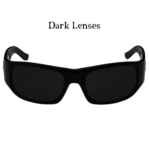 LOCS Dark Sunglasses 6018 Square Retro Style with UV400 Protection | Black Plastic Frame thumbnail 5