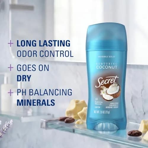 Secret Cocoa Butter Scent Antiperspirant Deodorant for Women, 72hr Protection, Invisible Solid, 2.6 oz thumbnail 2