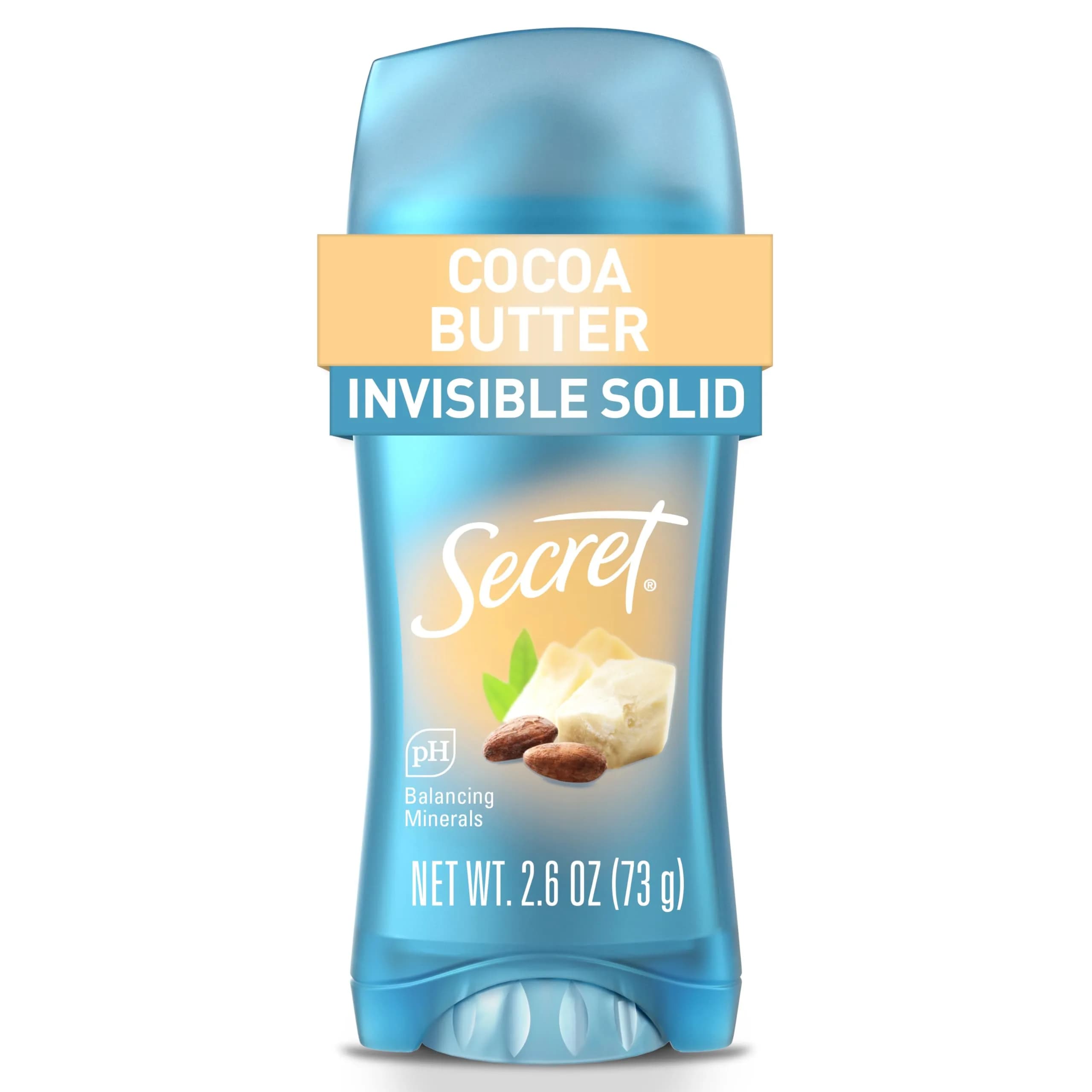 Secret Fresh Antiperspirant Deodorant for Women, Soapy Bubble Bath Scent, 72hr Protection, 77g (2.6 oz) — Cocoa Butter