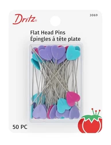 Dritz Decorative Flat Head Pins 2-Inch (50 mm) | Heart-Shaped Pins for Crafts thumbnail 1