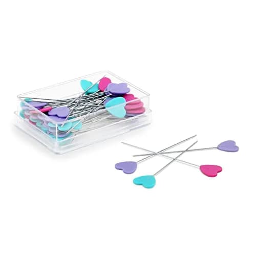 Dritz Decorative Flat Head Pins 2-Inch (50 mm) | Heart-Shaped Pins for Crafts thumbnail 3
