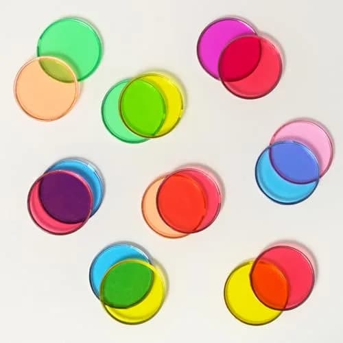 LEARNING ADVANTAGE Transparent Plastic Counters, Steel-Ringed, Set of 50 | Durable Assorted Color Counting Tools thumbnail 4