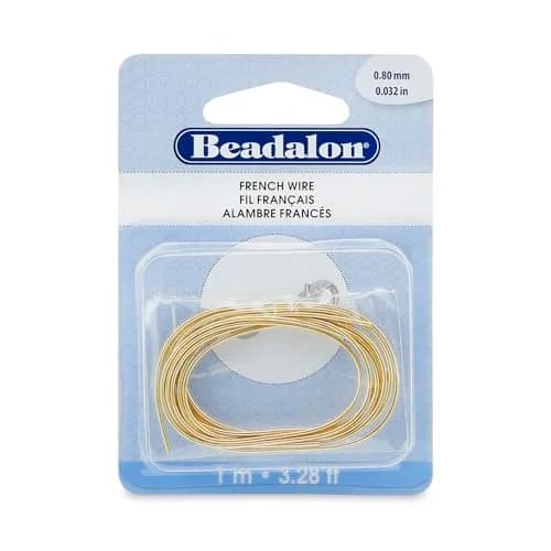 Beadalon French Beading Craft Wire 0.80 mm | Gold, 1 m | Protective & Aesthetic Jewelry Component thumbnail 1