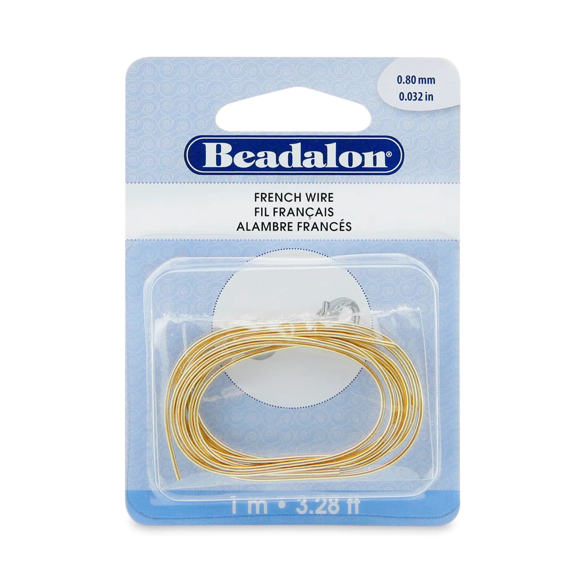 Beadalon French Beading Craft Wire 0.80 mm | Gold, 1 m | Protective & Aesthetic Jewelry Component — Heavy