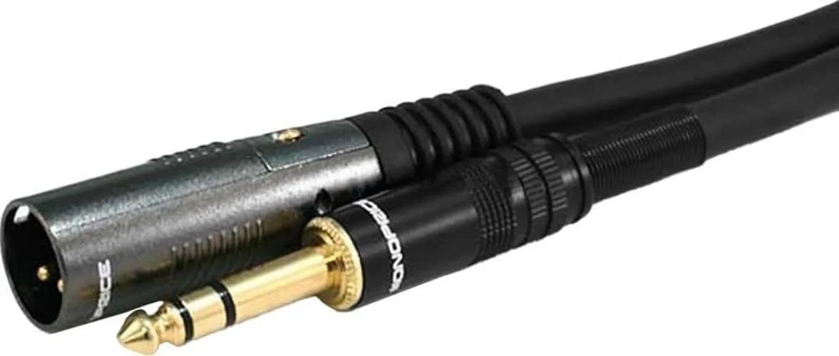 Monoprice Premier Series XLR Male to 1/4-Inch TRS Male Cable - Gold Plated, 1.83m (6 Feet), Black | High Fidelity Balanced Audio — 6Ft