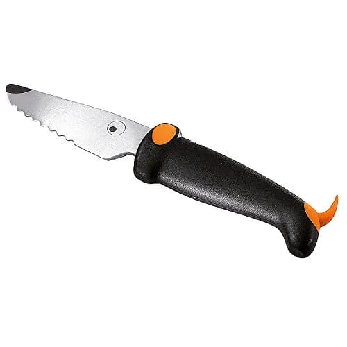 Kuhn Rikon Kinderkitchen Kids Chef Knife, Serrated, 6" | Child-Friendly Dog Design with Hand Guard thumbnail 1