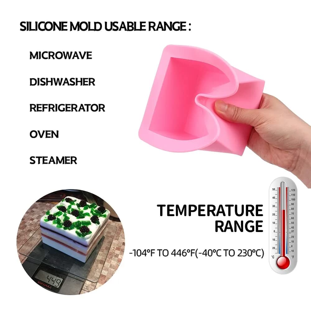 BAKER DEPOT 500ML Silicone Mold for Handmade Soap & Bread, Set of 2 | Heat Resistant -40 to 445°F