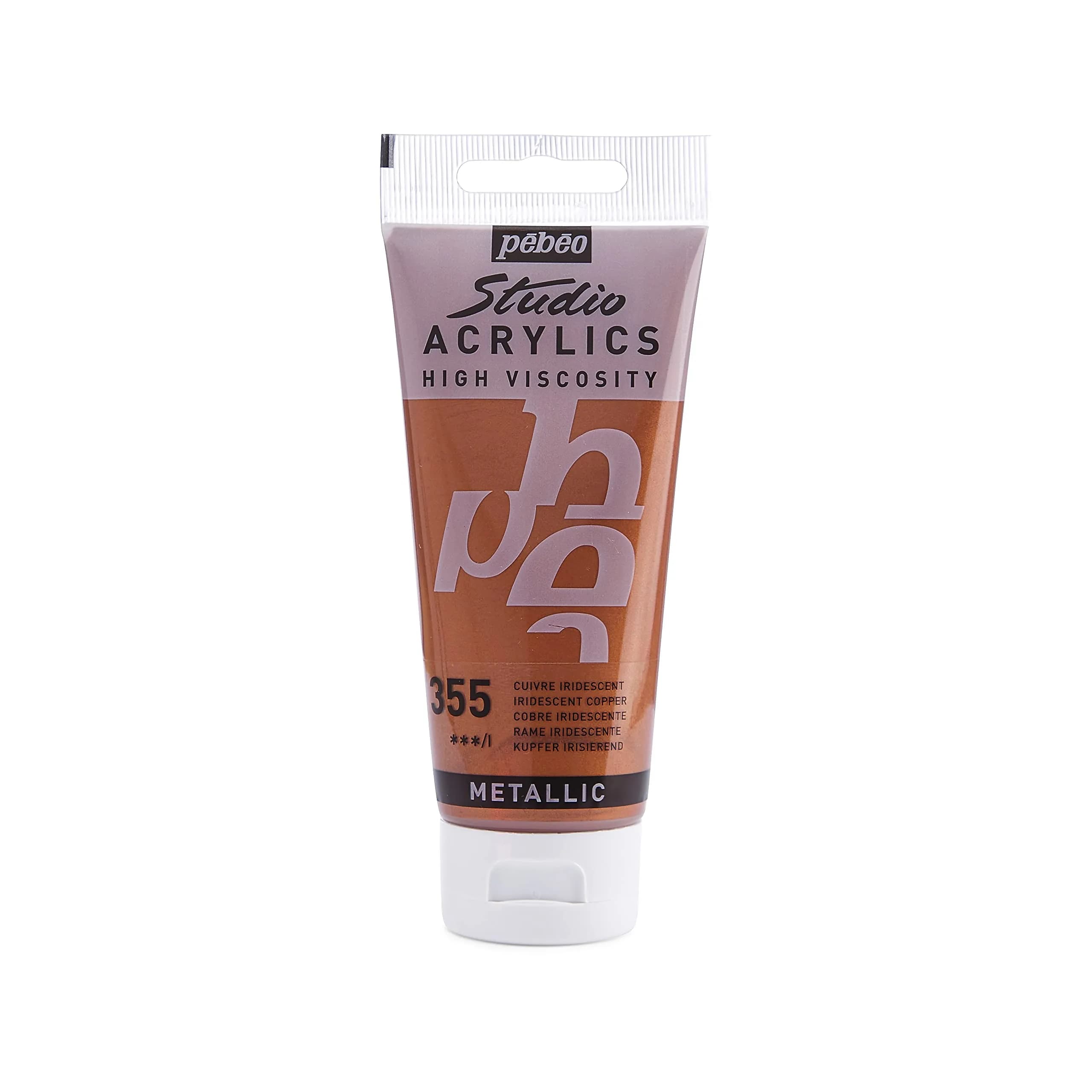 Pebeo Acrylic Fine Studio Acrylics Copper 100ml (3.38oz) | Rich Pigments, Matte Finish for Artists & Beginners — Iridescent Copper