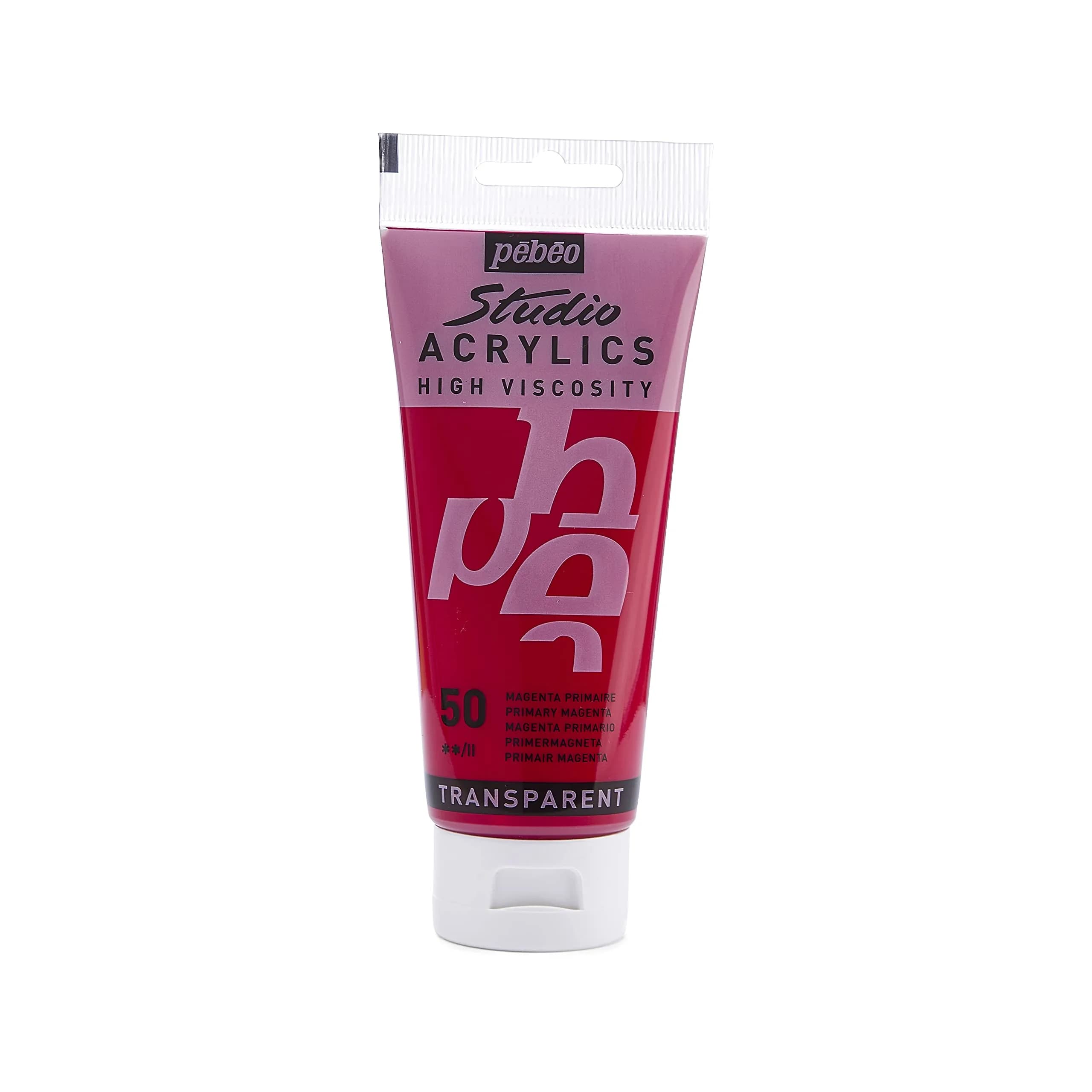 PEBEO Acrylic Fine Studio Acrylics Primary Magenta 100ml (3.38oz) | High Viscosity, Matte Finish for Art & Craft