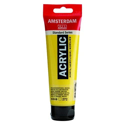 Amsterdam Acrylic Amarillo Transparent Medium 120 ml | Bright, Clear, Versatile Acrylic Paint for Artists & Hobbyists thumbnail 1