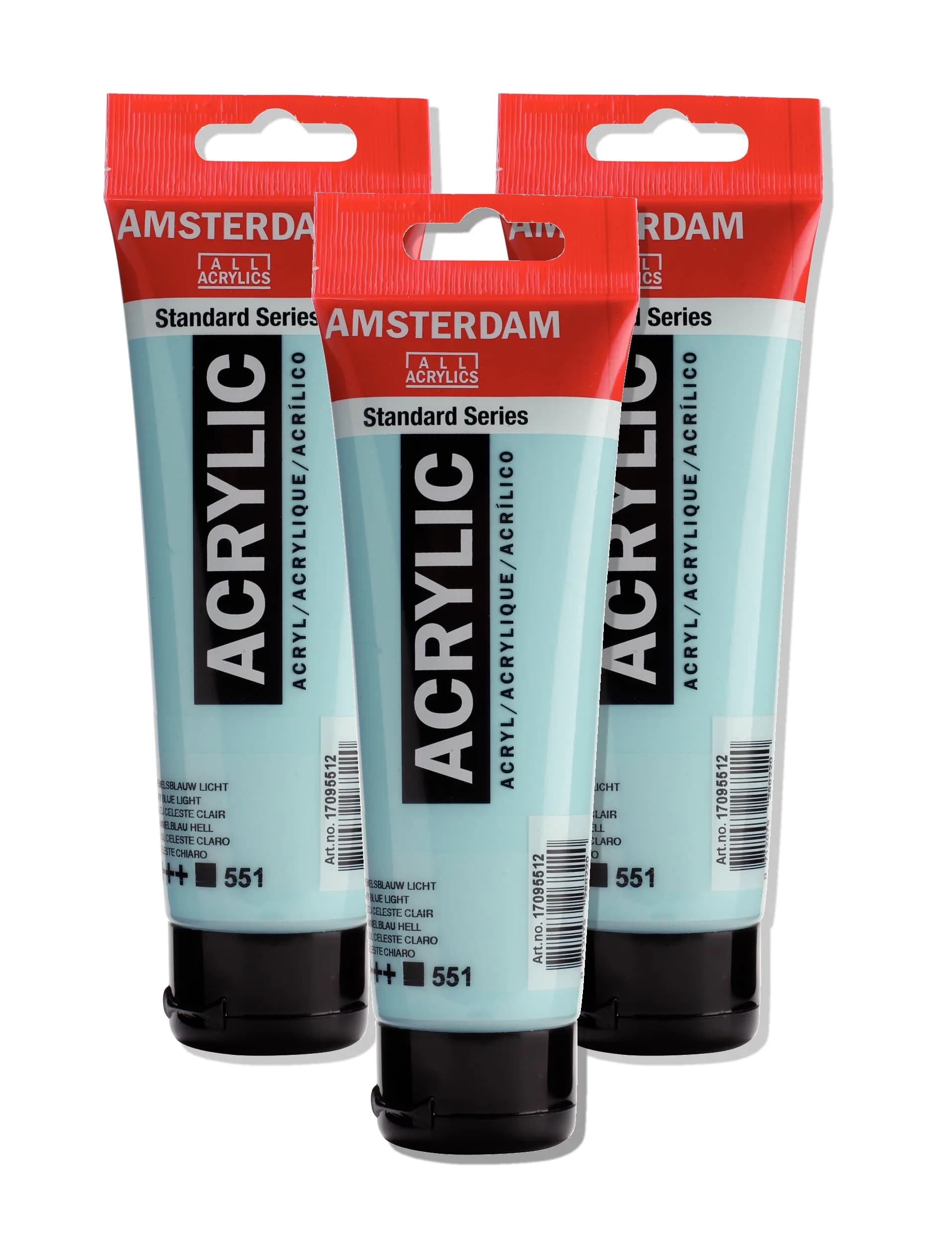 Amsterdam Royal Talens Standard Series Acrylic Paint 120ml (4.06 Fl Oz) Burnt Sienna | Artist Grade, Lightfast & Alkali Resistant — Sky Blue Light