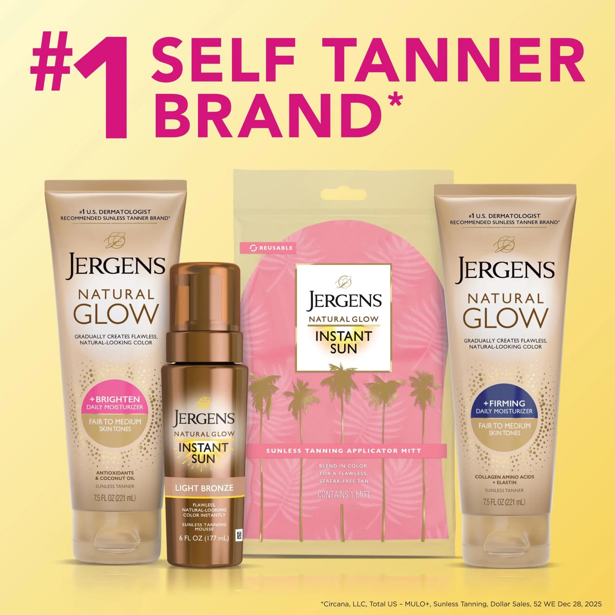 Jergens Natural Glow +Firming Body Lotion Fair to Medium Skin Tone 220ml (7.5 fl oz) | Gradual Sunless Tanning Moisturizer - view 9