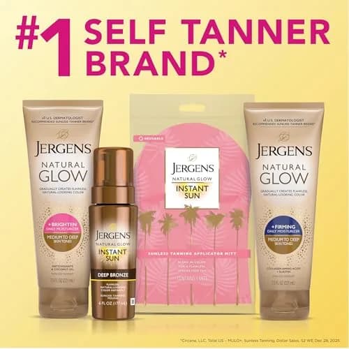 Jergens Natural Glow Self Tanner Body Lotion Medium to Deep Skin Tone 222ml (7.5 Fl Oz) | Gradual Color Build thumbnail 7