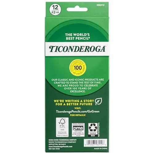 Ticonderoga Envirostik Wood-Cased Pencils #2 HB Soft Natural 12 Count | Smooth Writing & Clean Corrections thumbnail 2