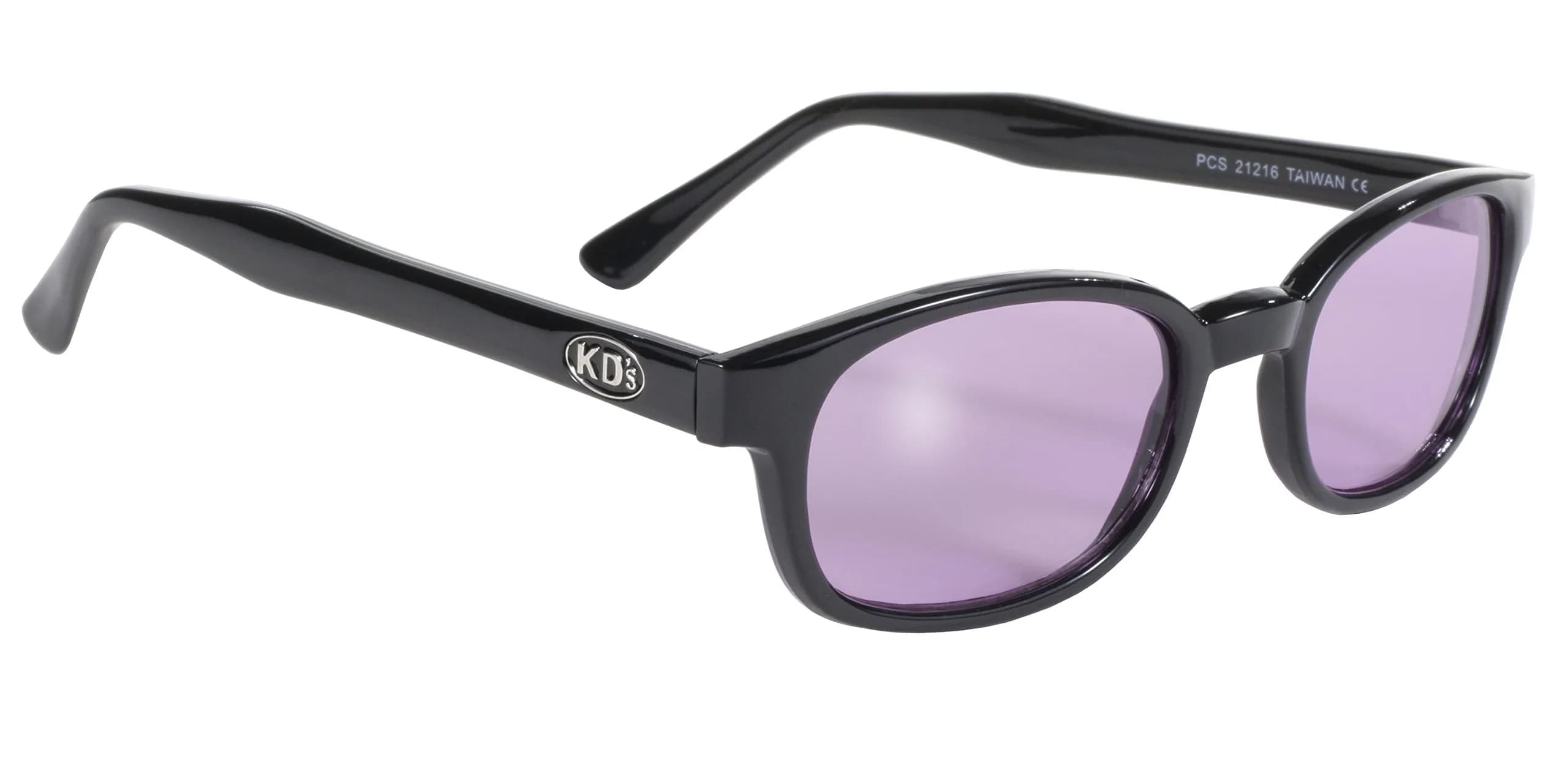 Pacific Coast Original KD's Biker Sunglasses Black Frame/Purple Lens | Wrap-Around UV Protection — Black Frame/Purple Lens