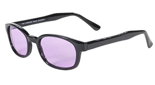 Pacific Coast Original KD's Biker Sunglasses Black Frame/Purple Lens | Wrap-Around UV Protection thumbnail 4