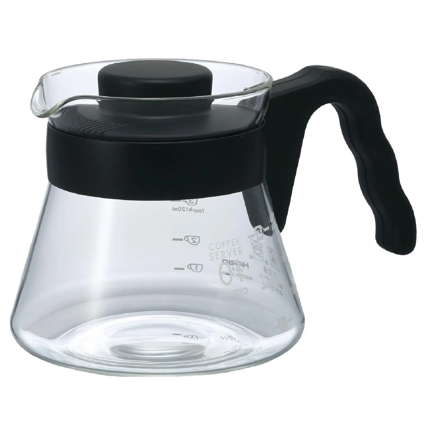 HARIO V60 Glass Coffee Server 1000ml | Heatproof Borosilicate, Japanese Design, 1-6 Cups