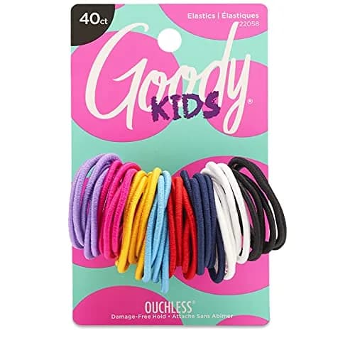 Goody Kids Ouchless Elastic Hair Ties 40 Count (Pack of 1) Assorted Colors | Pain-Free Hold for Fine to Medium Hair - main product image