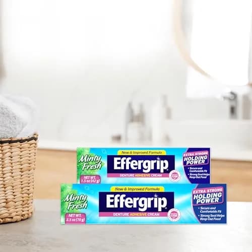 Effergrip Denture Adhesive Cream Minty Fresh 44.36 ml (1.5 Oz) | Zinc-Free Extra Strong Grip thumbnail 6