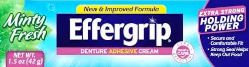 Effergrip Denture Adhesive Cream Minty Fresh 44.36 ml (1.5 Oz) | Zinc-Free Extra Strong Grip thumbnail 8