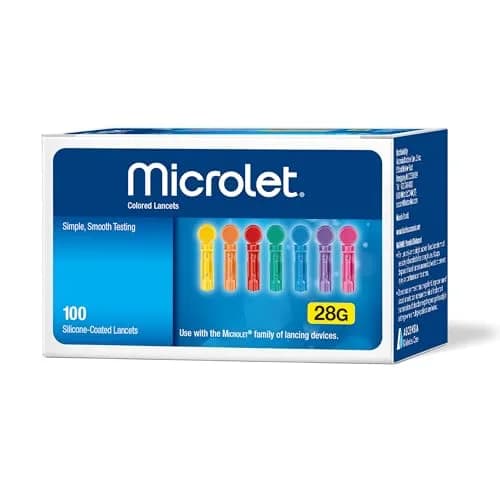 Ascensia MICROLET Lancets for Blood Glucose Testing, 100 Count | Smooth & Gentle, Sterile, Compatible with MICROLET Devices thumbnail 1