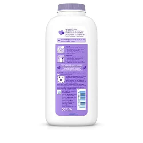 Johnson's Lavender Baby Powder with Naturally Derived Cornstarch 443ml (15 oz) | Hypoallergenic and Paraben Free thumbnail 2