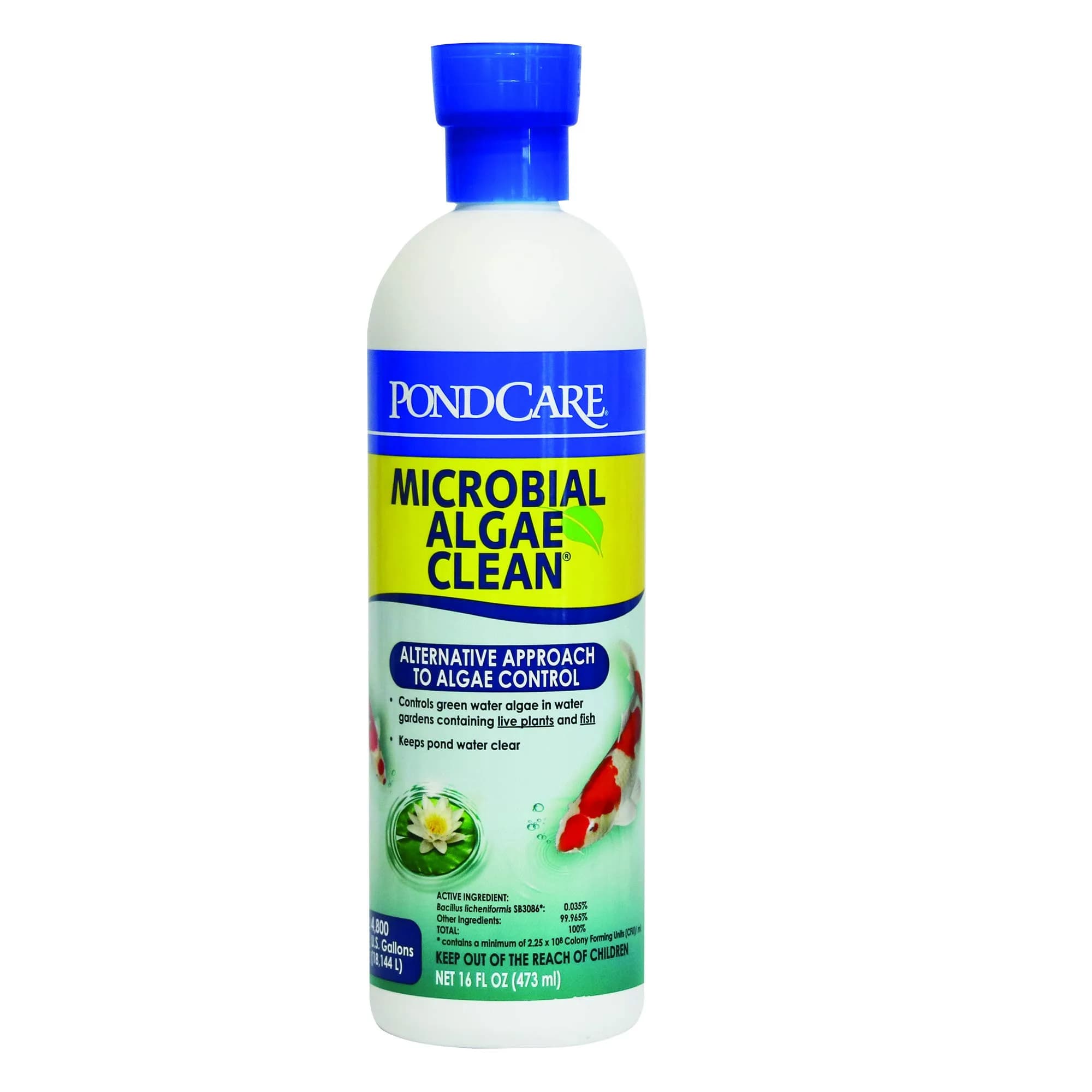 API PONDCARE MICROBIAL ALGAE CLEAN 16 oz Pond Treatment | Biological Algae Control for Water Gardens — clear