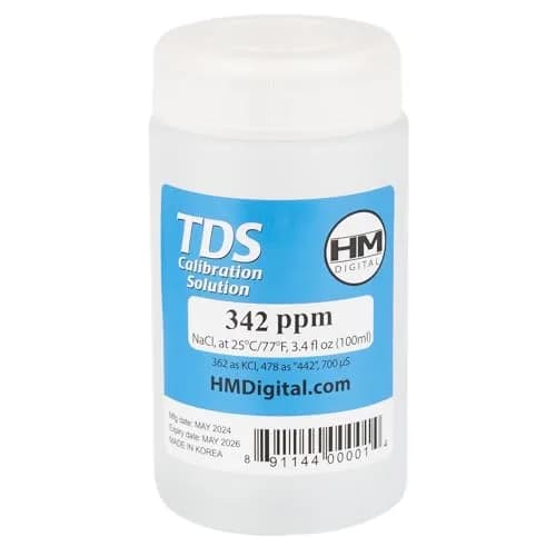 HM Digital C342 TDS and EC Calibration Solution 90ml (3 fl oz) | Lab-Grade NaCl Solution for Accurate Meter Calibration thumbnail 1