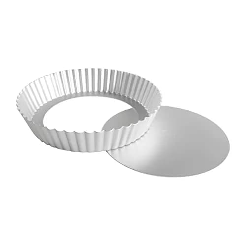 Fat Daddio's PFT-102 Round Fluted Tart Pan 10 x 2 Inch | Anodized Aluminum, 76.2 fl oz Capacity thumbnail 1