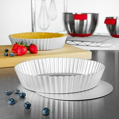 Fat Daddio's PFT-102 Round Fluted Tart Pan 10 x 2 Inch | Anodized Aluminum, 76.2 fl oz Capacity thumbnail 6