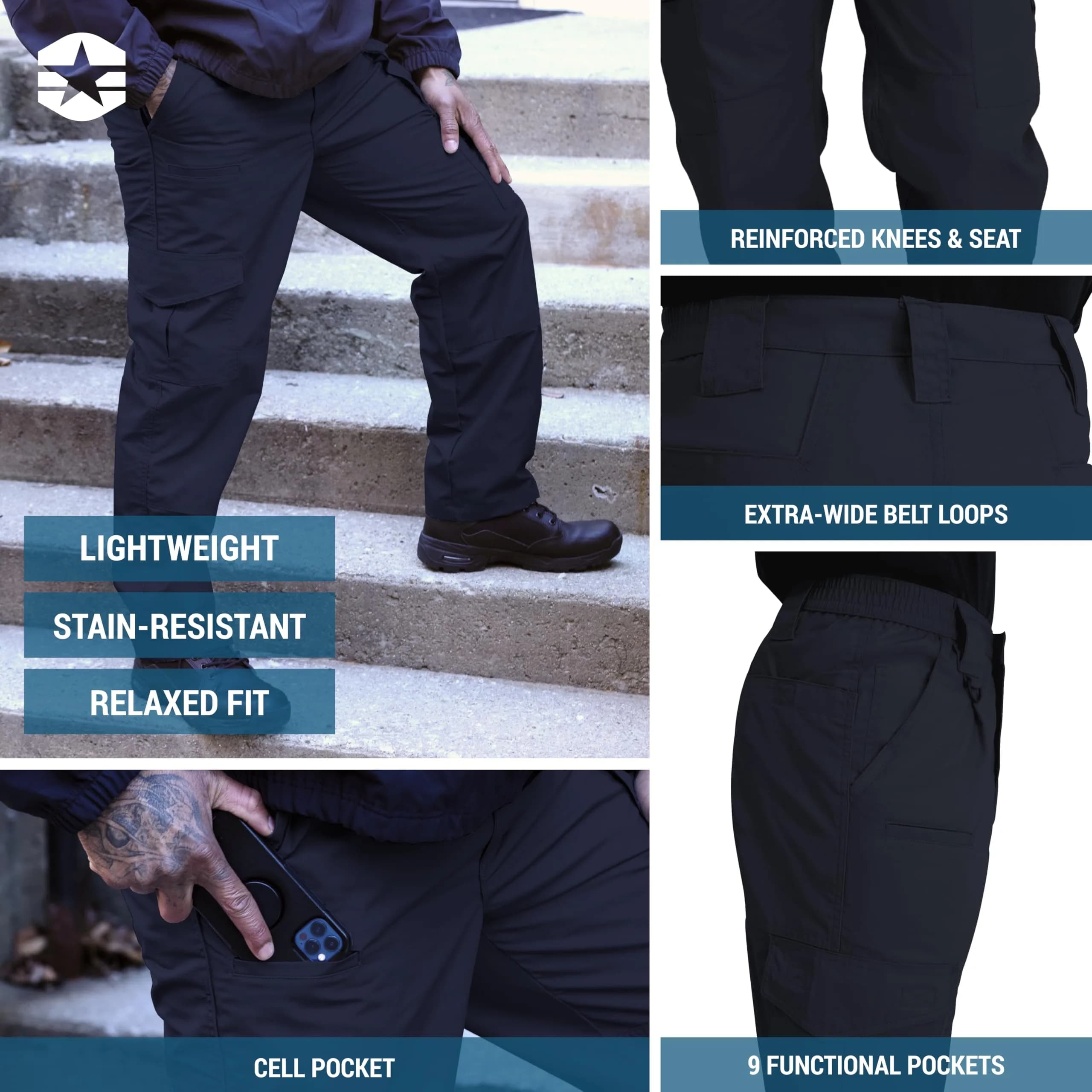 Propper Men's Lightweight Tactical Pant, Performance Cargo Work Pants for Law Enforcement, Professionals, First Responders, LAPD Navy, 38x32 thumbnail 4
