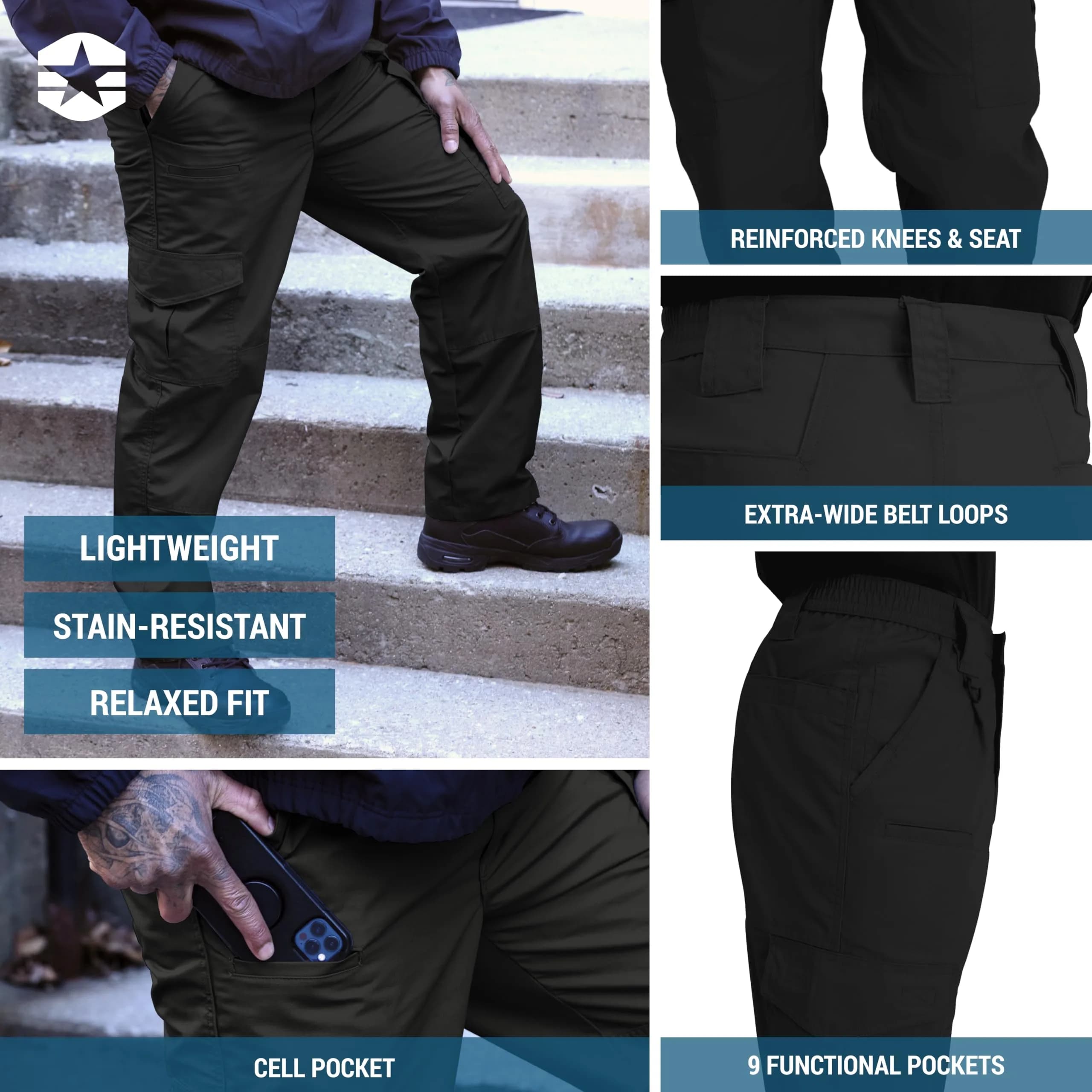 Propper Mens Cargo Military-pants, Black, 28W X 37L US thumbnail 4