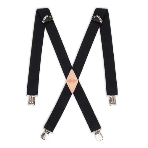 Dickies Mens 1-1/4 Solid Straight Clip Suspenders Black | Heavy Duty Work & Style thumbnail 1